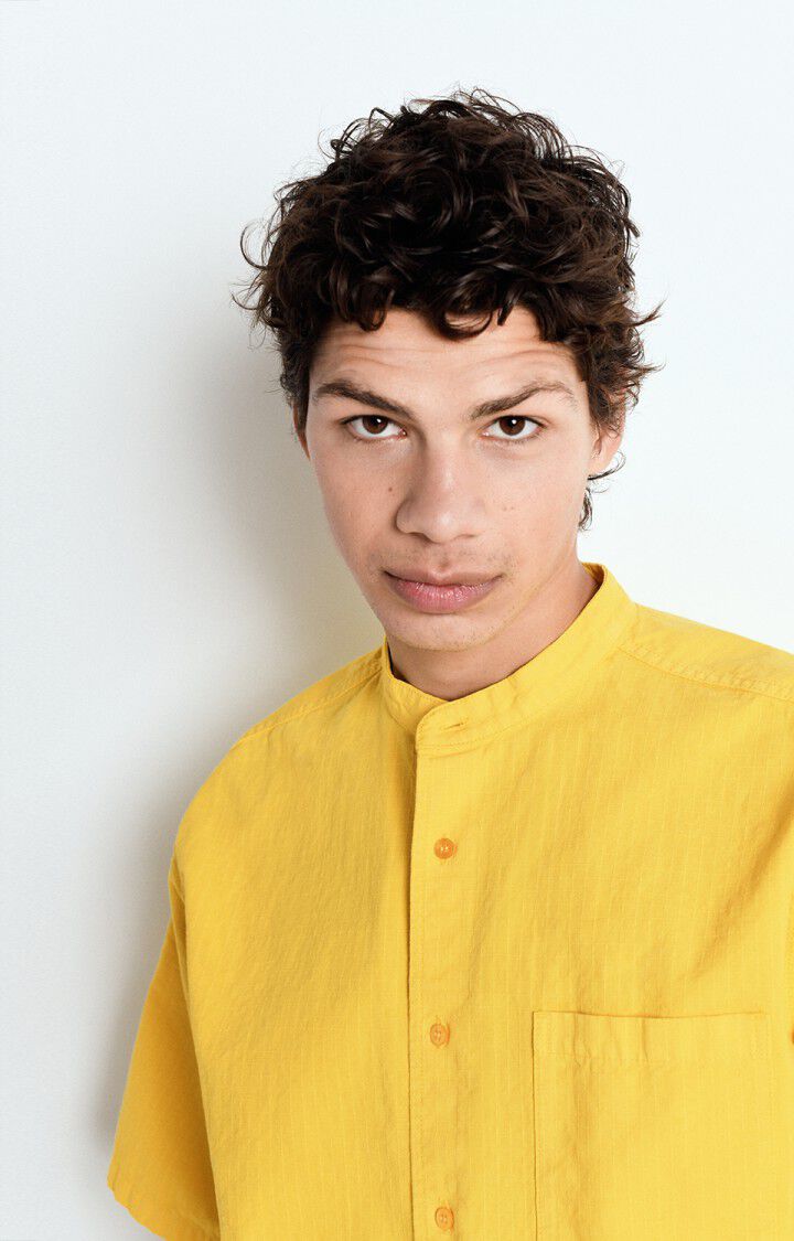 American Vintage Chemise Homme Rygybay - POLLEN 29 Manches Courtes Jaune - E25