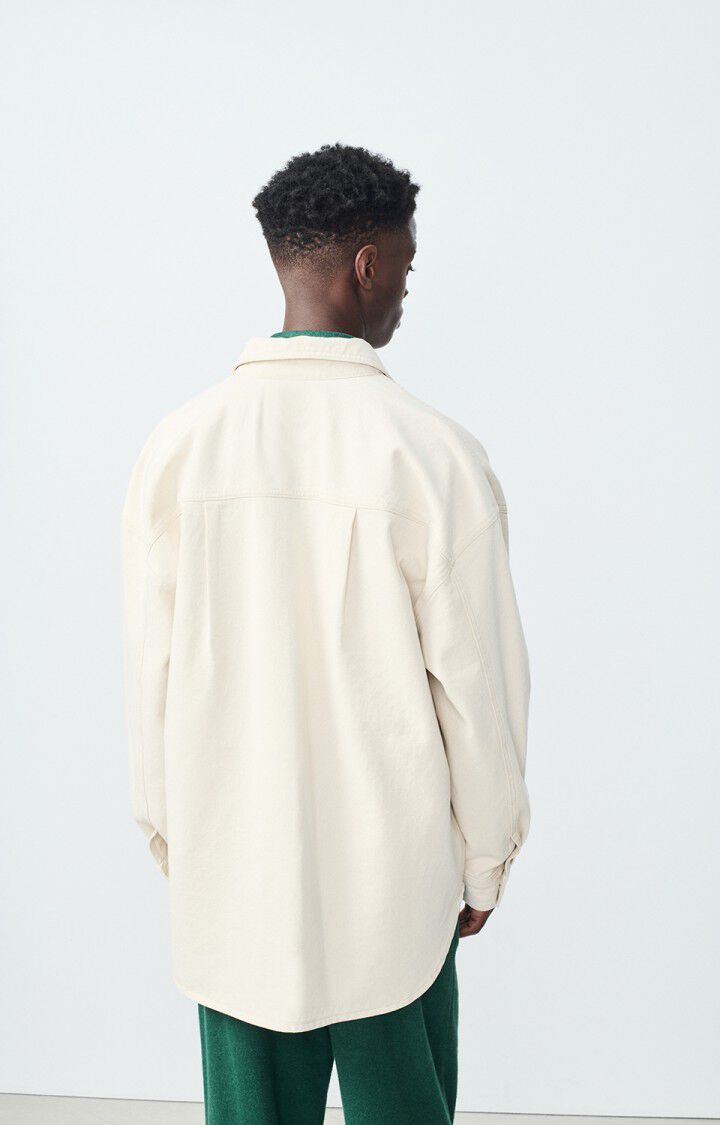 American Vintage Chemise Homme Snopdog - ECRU 58 Manches Longues Beige - E25