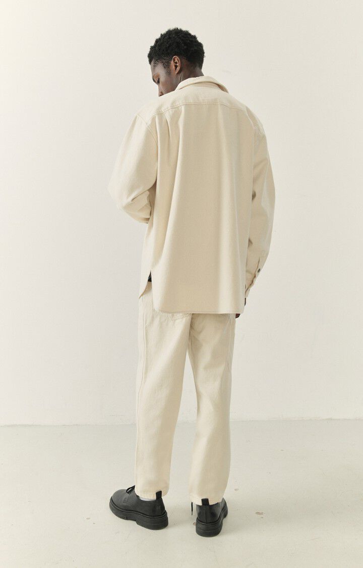 American Vintage Chemise Homme Spywood - ECRU 62 Manches Longues Beige - E23