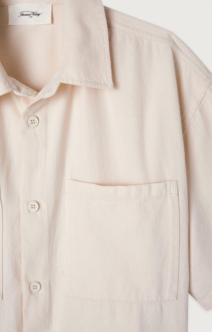 American Vintage Chemise Homme Tirabay - ECRU 24 Manches Courtes Beige - E24