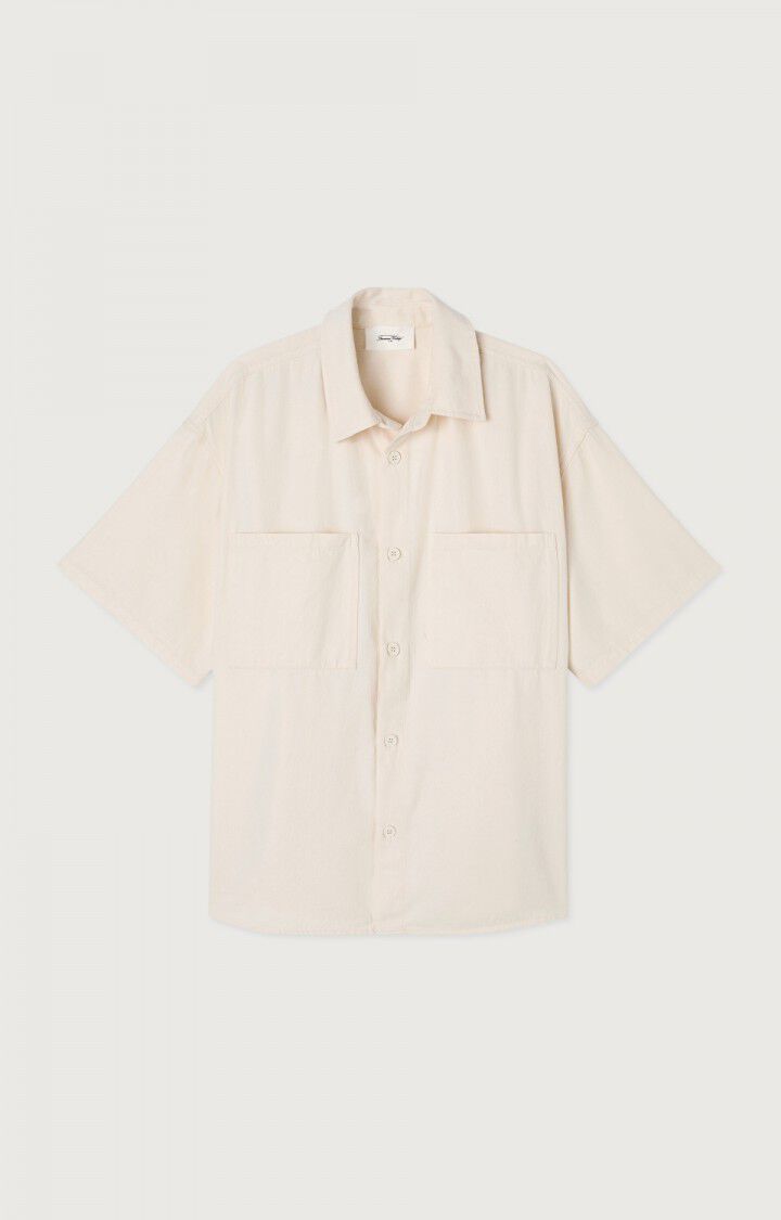 american vintage Chemise homme Tirabay - ECRU 24 Manches courtes Beige - E24
