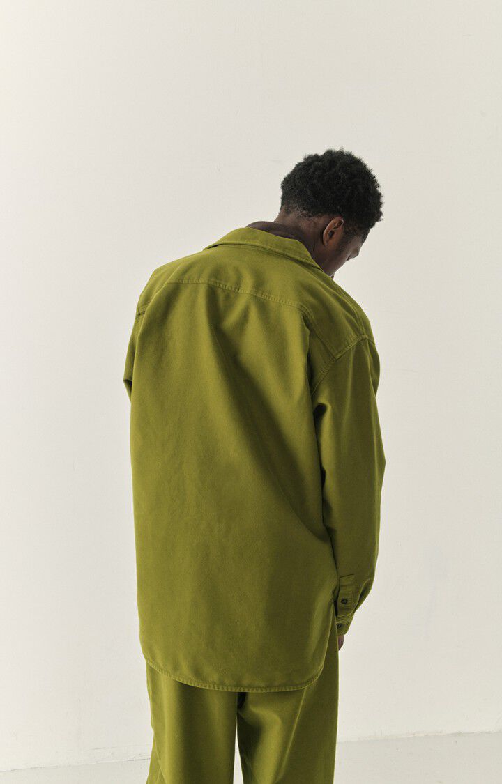 American Vintage Chemise Homme Tubabay - MOUSSE 64 Manches Longues Vert - E23