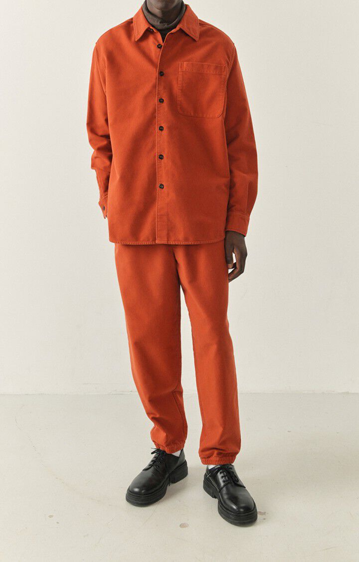 American Vintage Chemise Homme Tubabay - TANGO Manches Longues Rouge - H22