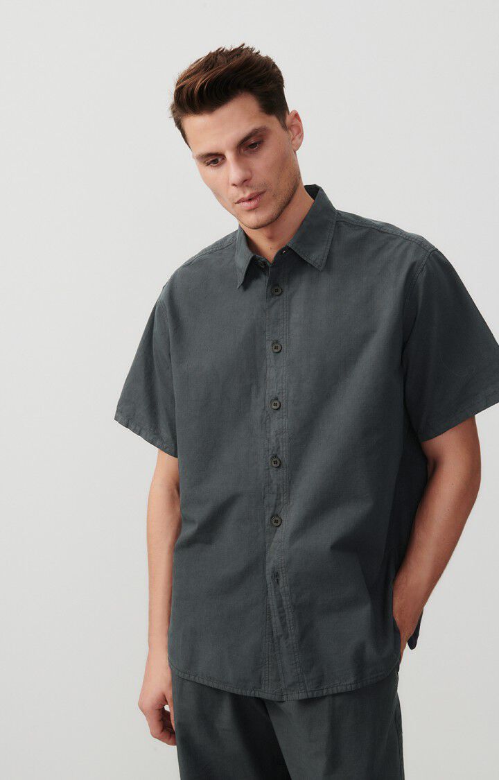 american vintage Chemise homme Tysco - ANTHRACITE 26 Manches courtes Noir - E24