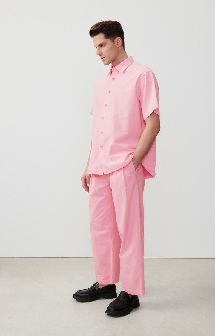 american vintage Chemise homme Tysco - CANDY 26 Manches courtes Rose - E24