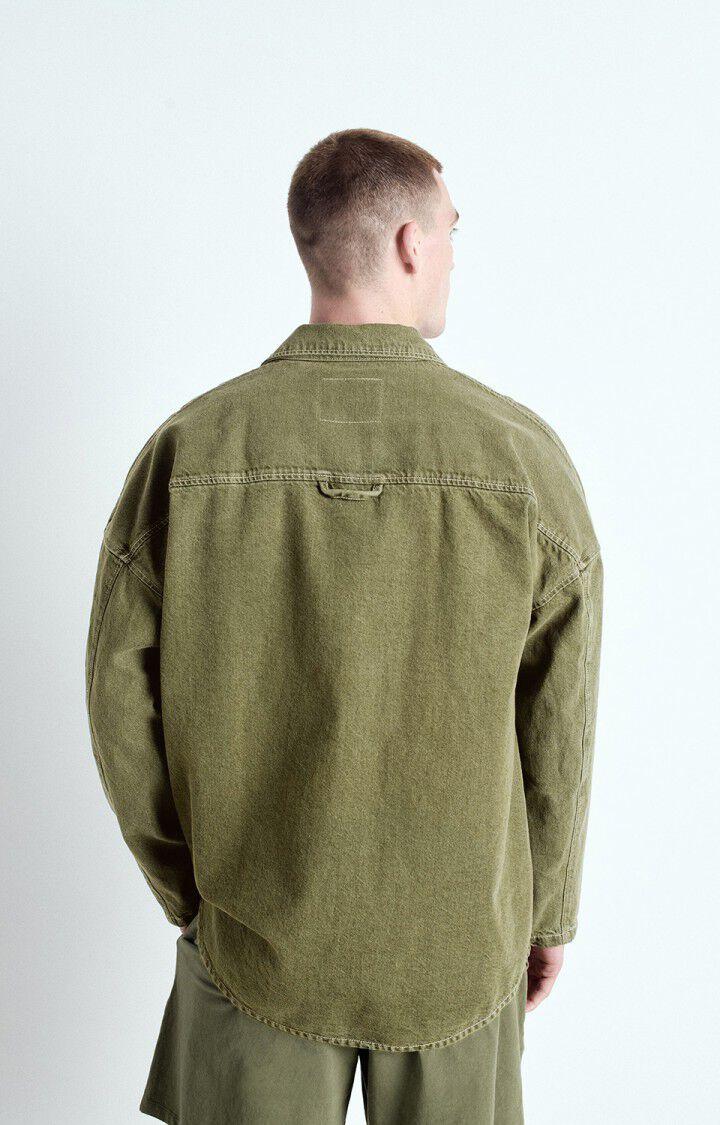 American Vintage Chemise Homme Uzatown - KAKI 53 Manches Longues Vert - E25