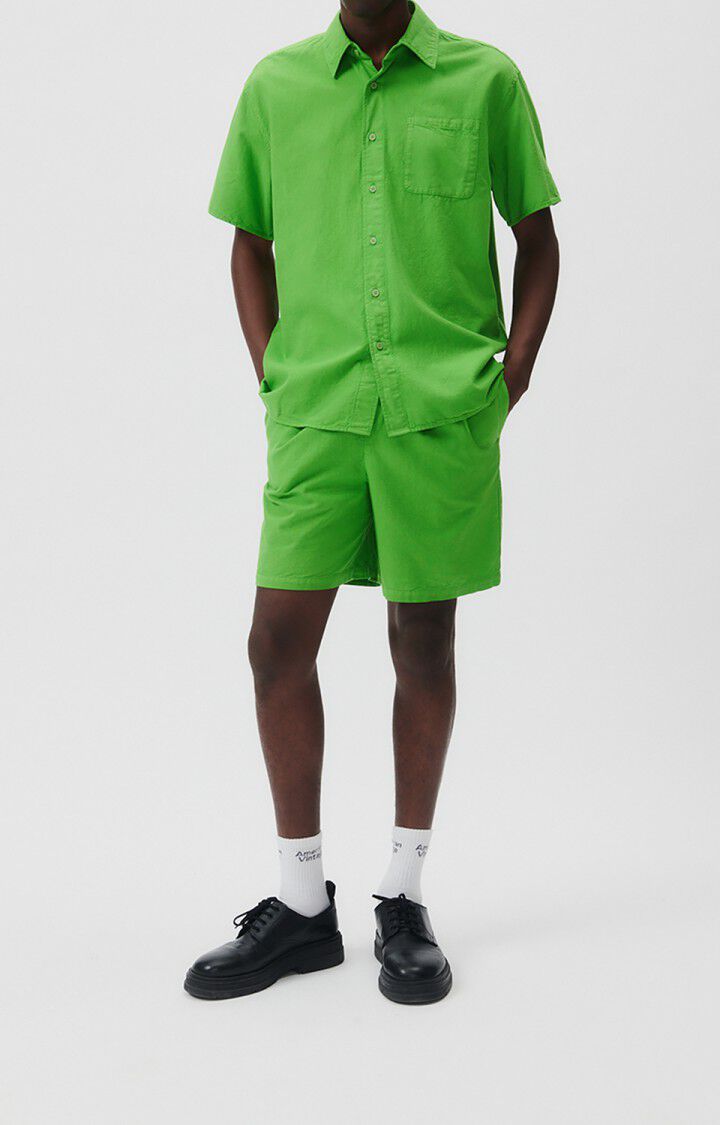 American Vintage Chemise Homme Vaystreet - POMME 23 Manches Courtes Vert - E23