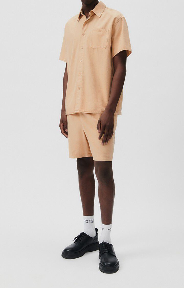 American Vintage Chemise Homme Vaystreet - PORRIDGE 23 Manches Courtes Beige - E23