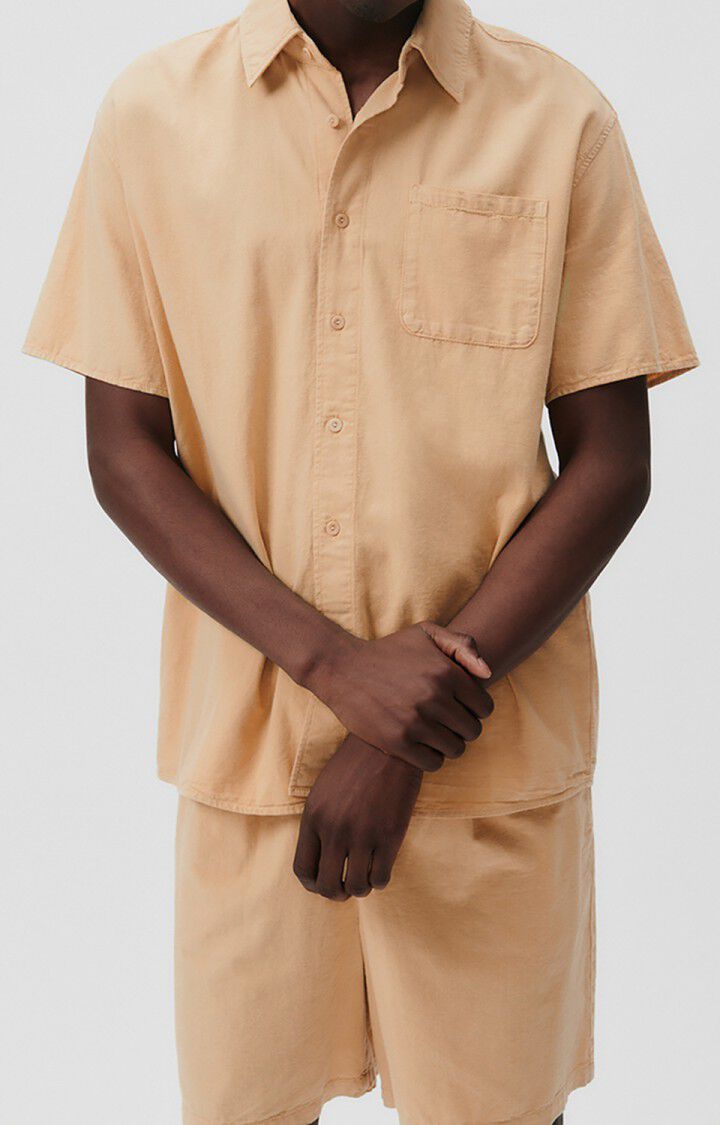 american vintage Chemise homme Vaystreet - PORRIDGE 23 Manches courtes Beige - E23