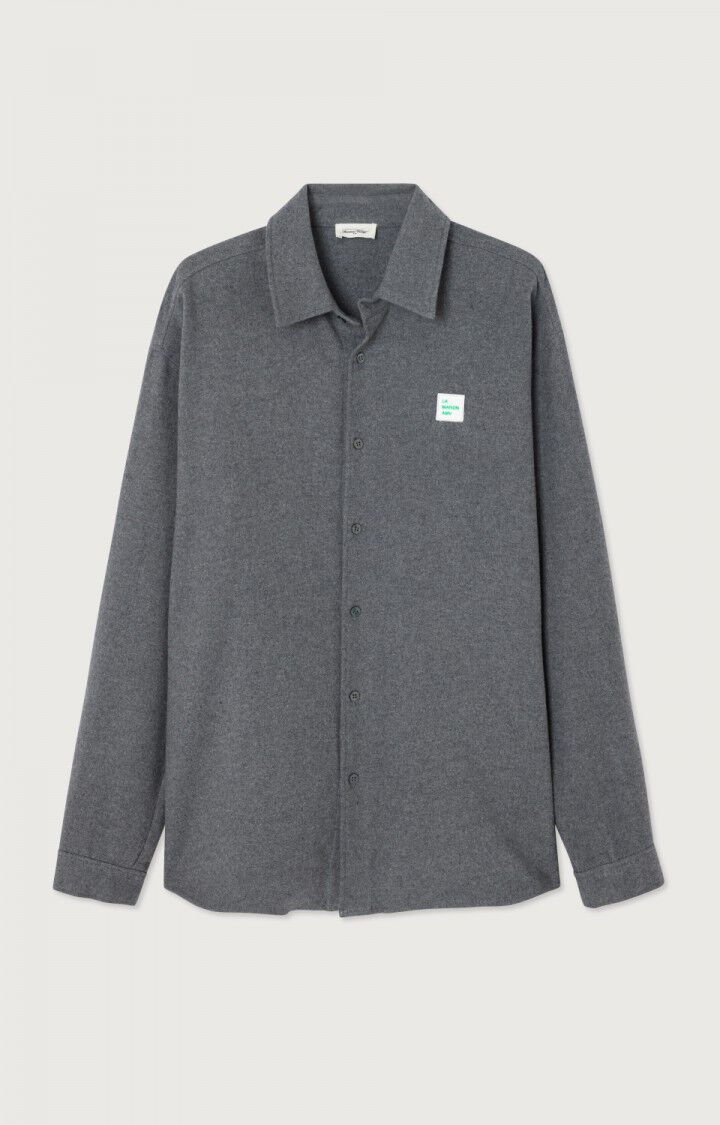 american vintage Chemise homme Vylow - GRIS CHINE 63 Manches longues Gris - E25