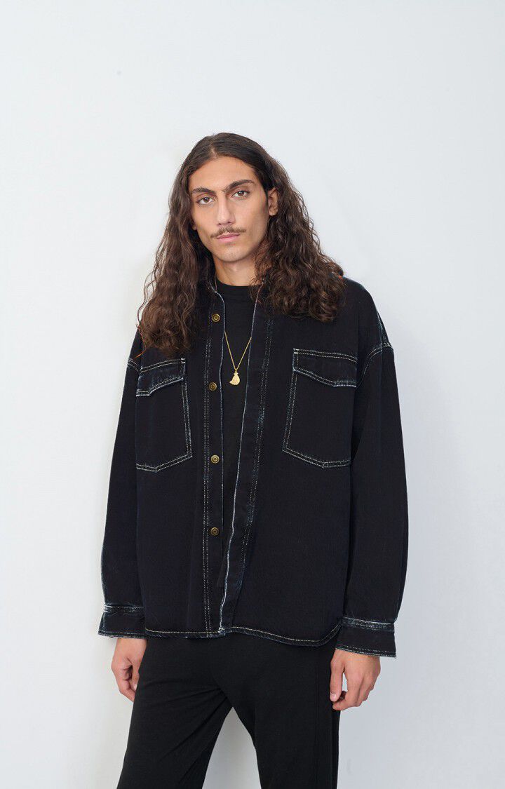 american vintage Chemise homme Yopday - BLACK VINTAGE 58 Manches longues Noir - E25