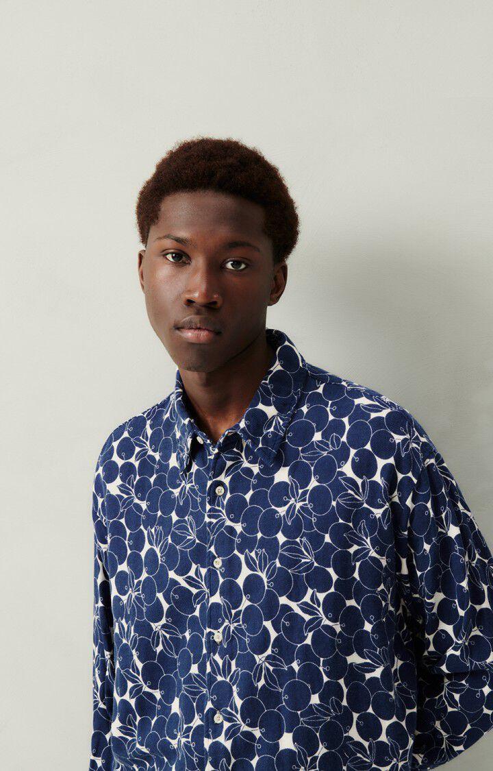 american vintage Chemise homme Yuzy - GABY NAVY 62 Manches longues Bleu - H23