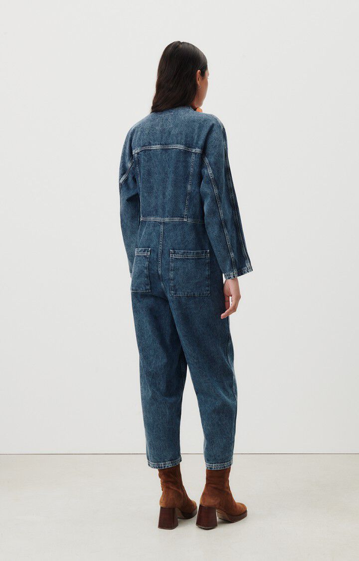 American Vintage Combinaison Femme Astury - STONE 57 Manches Longues Bleu - H23