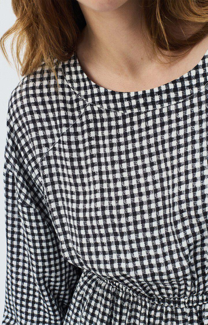 American Vintage Combinaison Femme Coolbridge - PETIT VICHY CARBONE Manches Longues Noir - E18