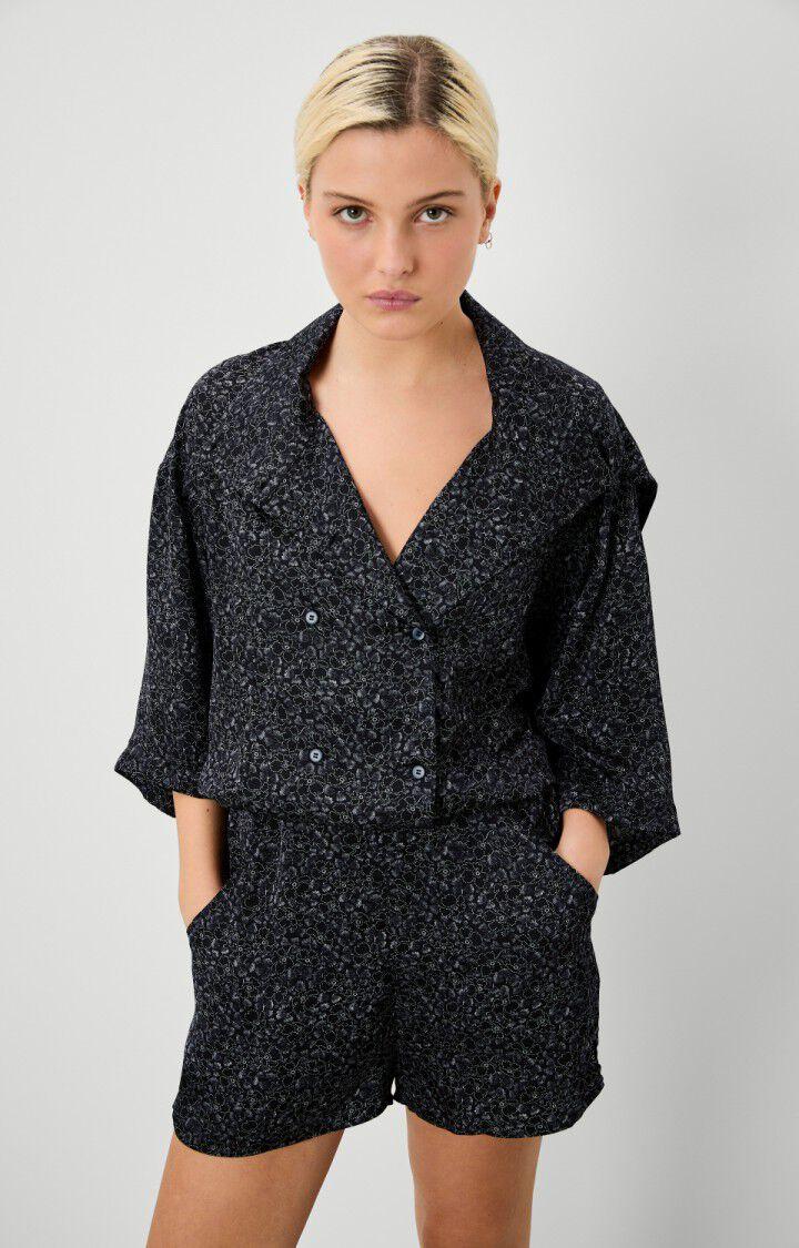 american vintage Combinaison femme Gintown - JOSEPHINE Manches courtes Noir - E21