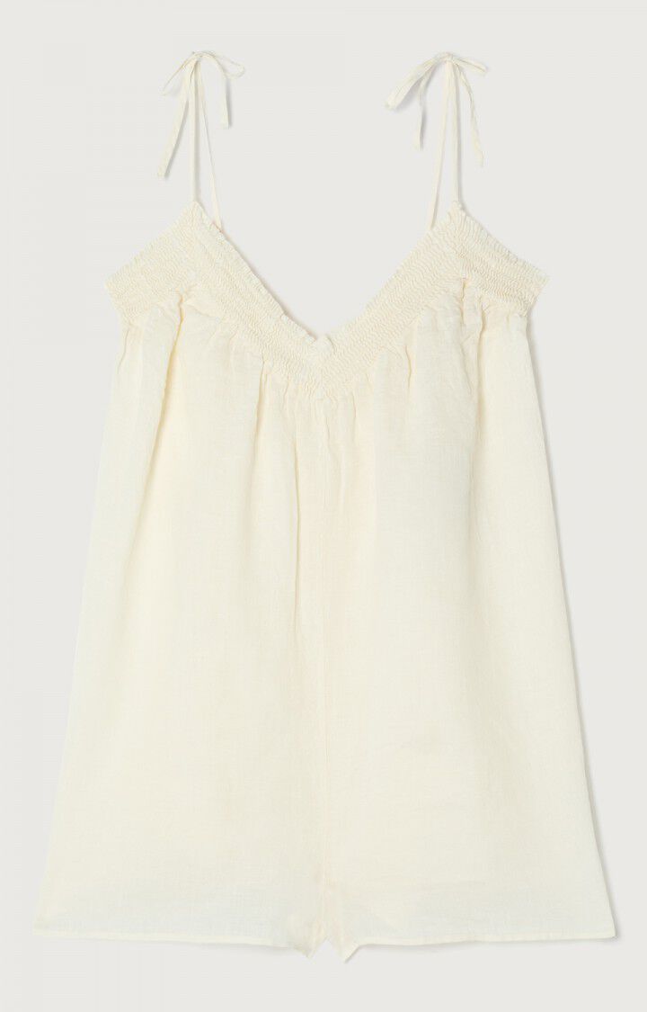 american vintage Combinaison femme Ivybo - ECRU Fines bretelles Beige - E22