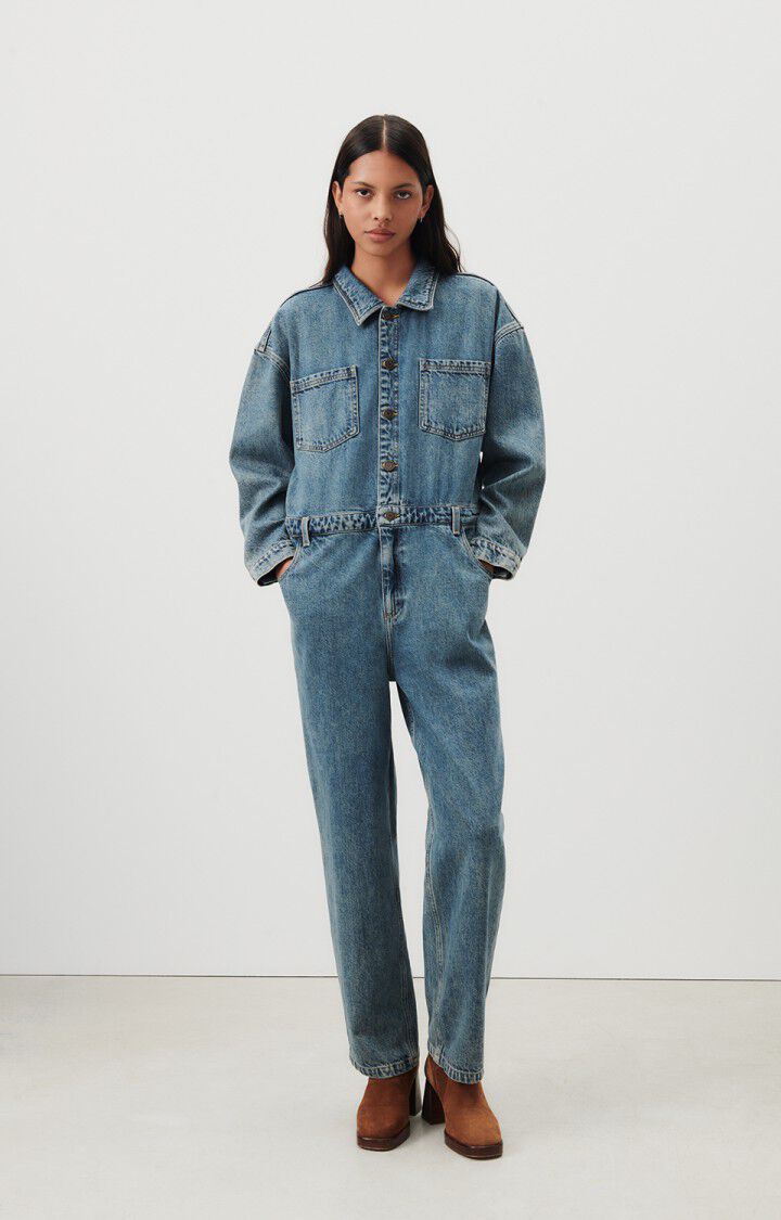 american vintage Combinaison femme Joybird - DIRTY 54 Manches longues Bleu - E24