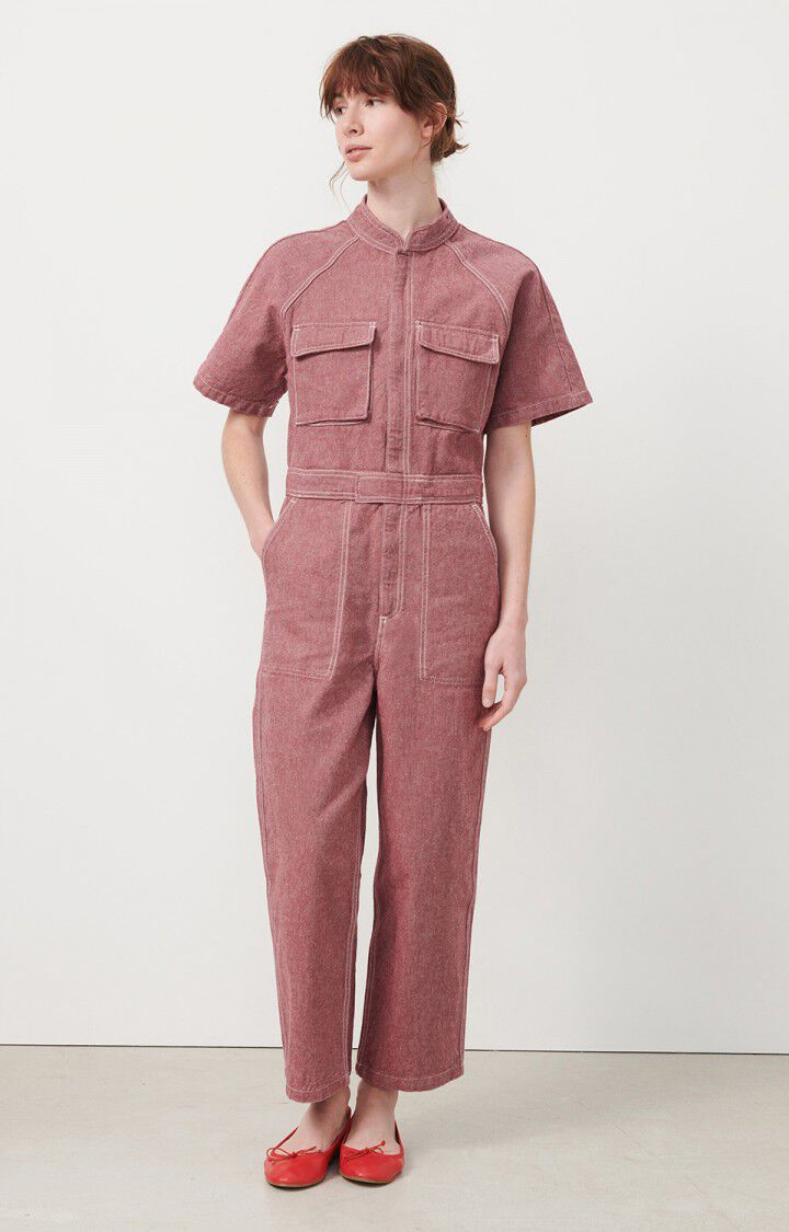 american vintage Combinaison femme Lotibridge - CARDINAL 37 Manches courtes Rouge - E23