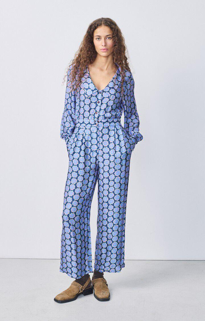 american vintage Combinaison femme Nitytown - CLAUDE Manches longues Bleu - H21