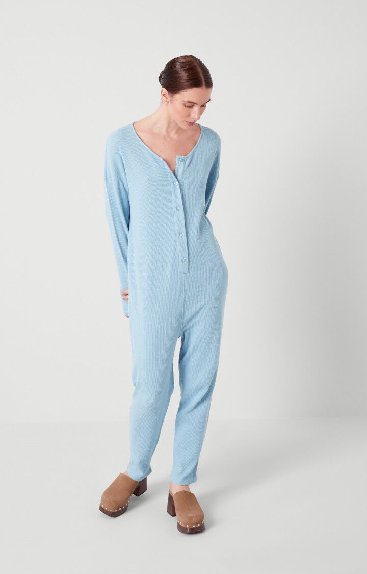 American Vintage Combinaison Femme Ropindale - BANQUISE Manches Longues Bleu - E22