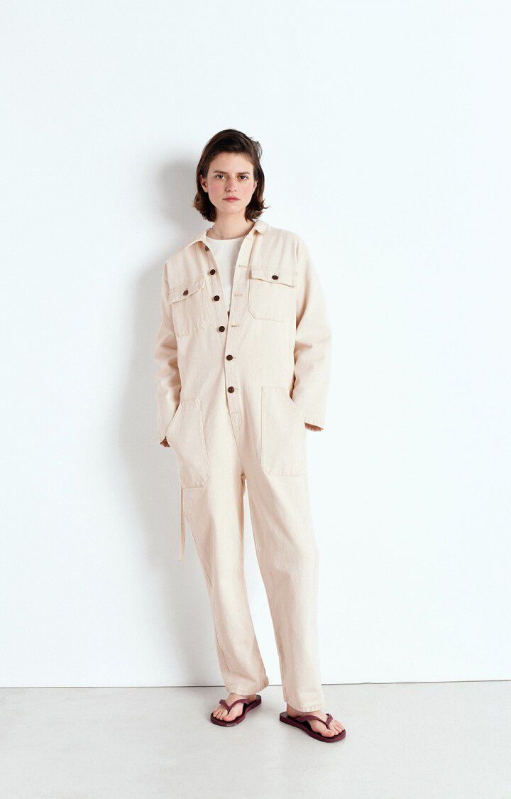 American Vintage Combinaison Femme Snopdog - ECRU 56 Manches Longues Beige - E25