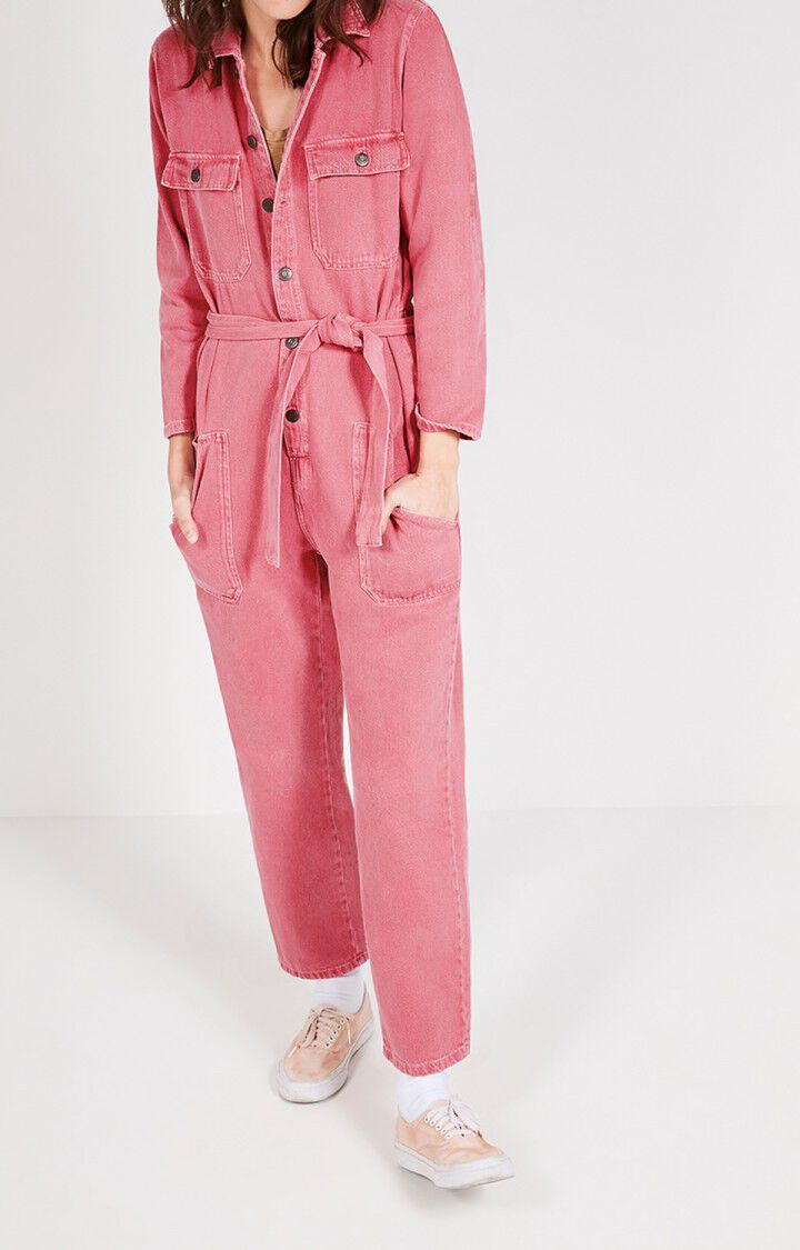 american vintage Combinaison femme Tineborow - LITCHI Manches longues Rose - E20