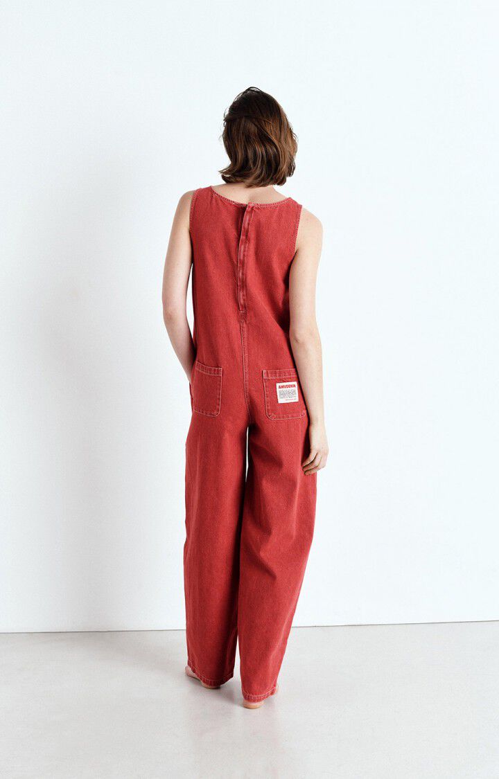 American Vintage Combinaison Femme Uzatown - ROUGE Sans Manches Rouge - E25