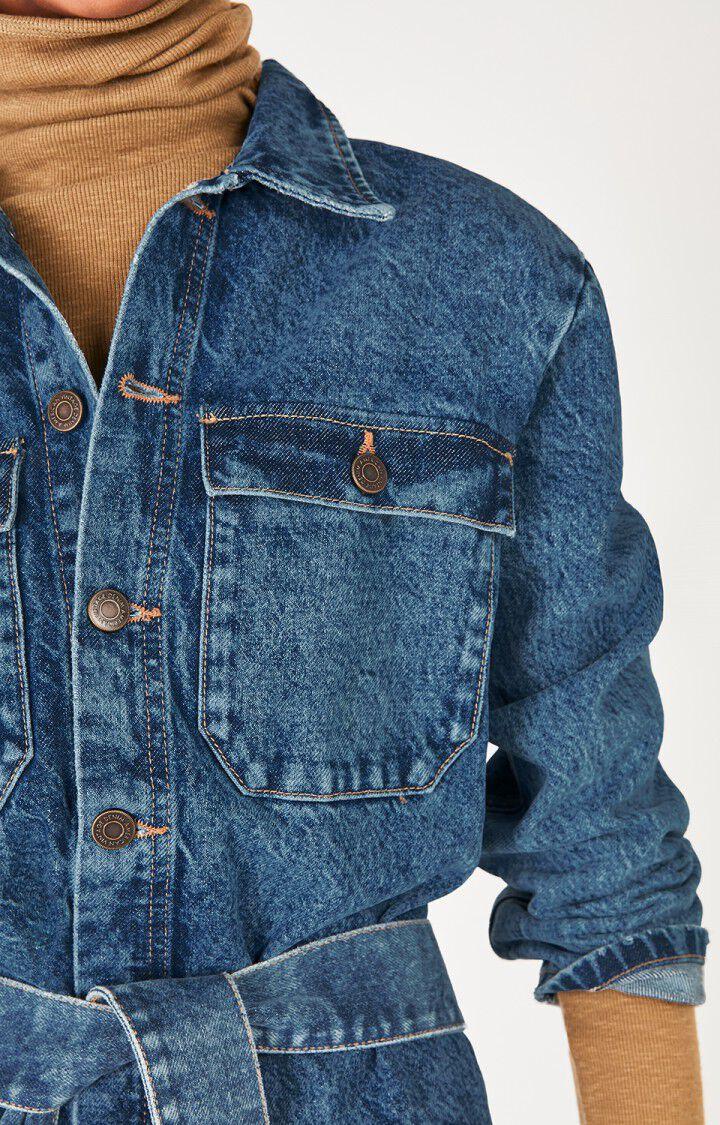 American Vintage Combinaison Femme Wipy - STONE POIVRE ET SEL Manches Longues Bleu - H20