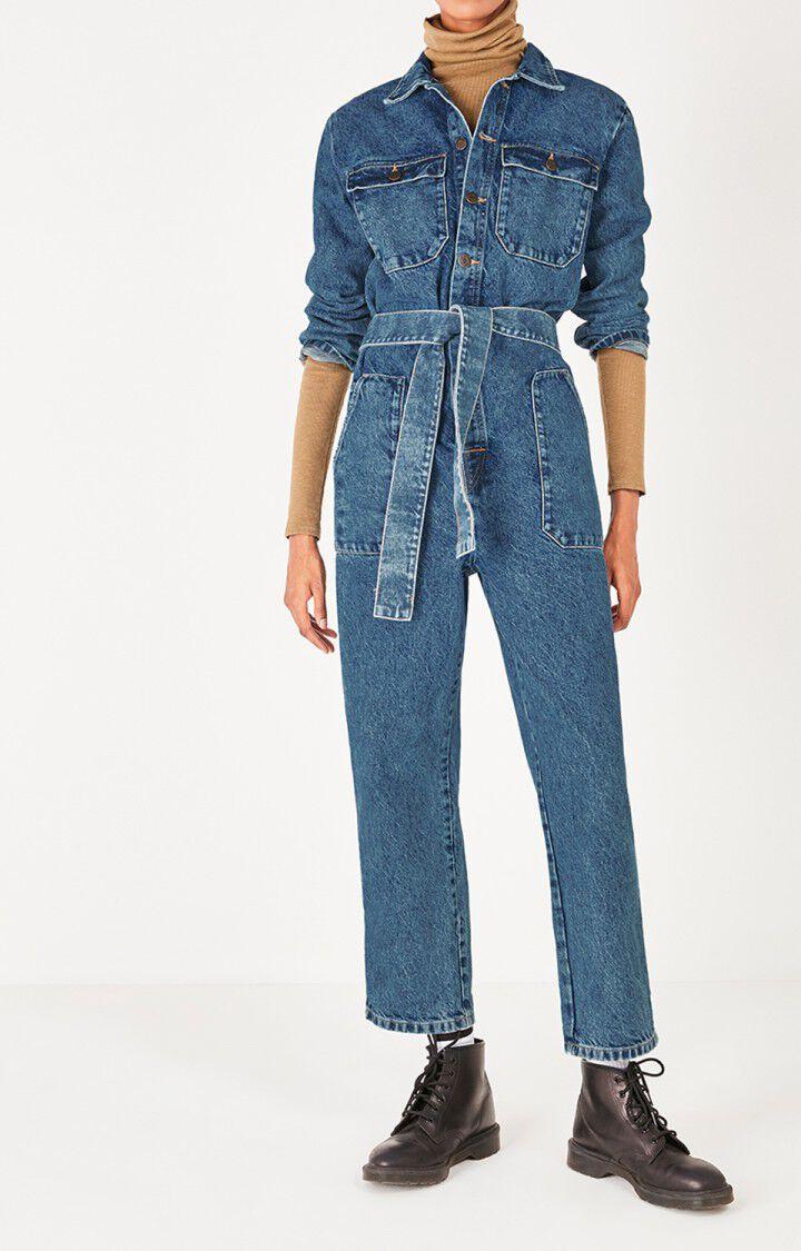 american vintage Combinaison femme Wipy - STONE POIVRE ET SEL Manches longues Bleu - H20