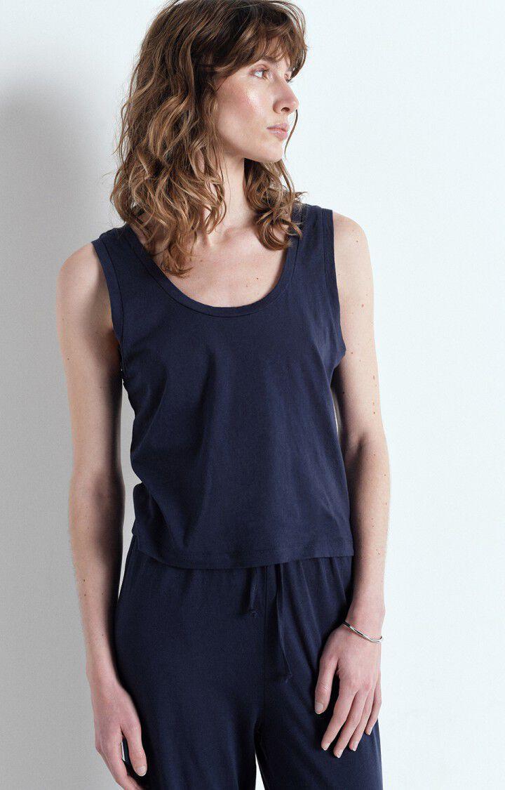 American Vintage Débardeur Femme Apoly - OUTREMER Fines Bretelles Bleu - E25