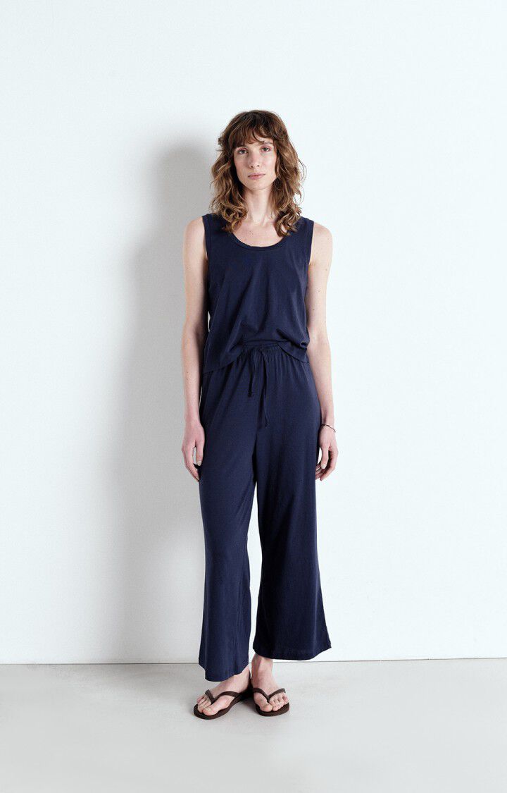 American Vintage Débardeur Femme Apoly - OUTREMER Fines Bretelles Bleu - E25