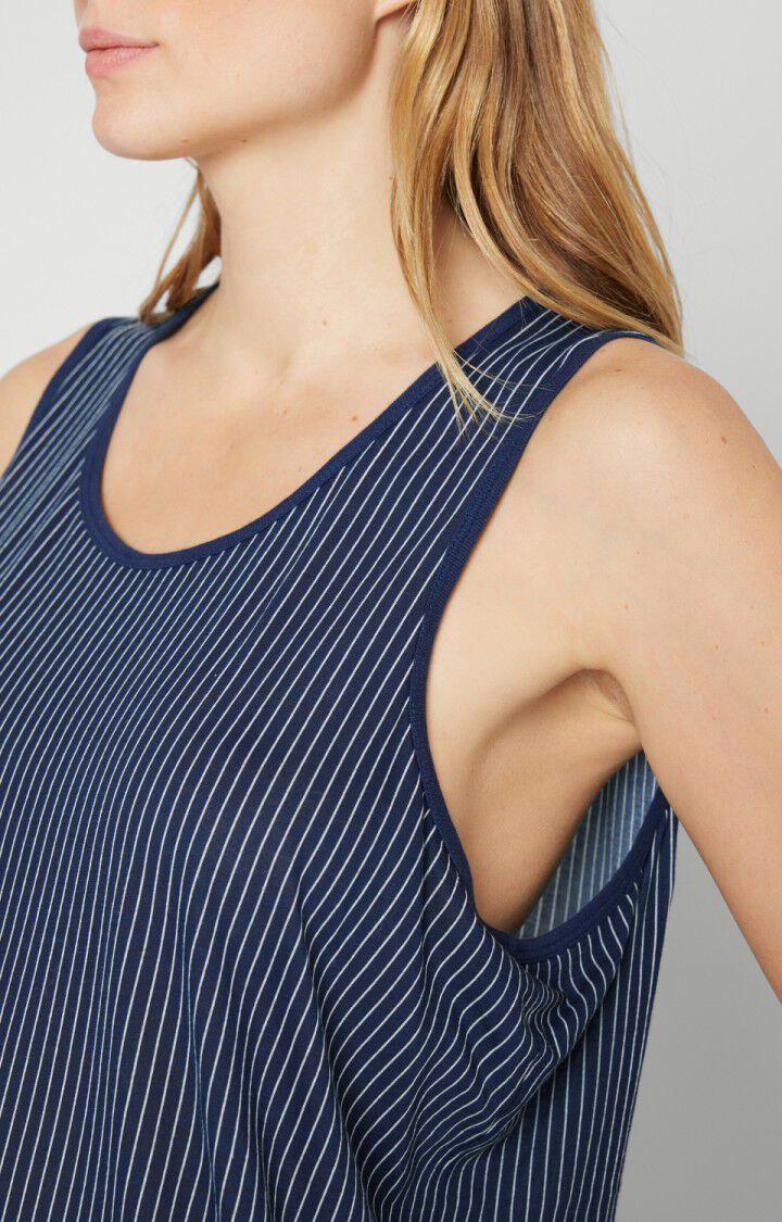 American Vintage Débardeur Femme Chipiecat - FINES RAYURES NAVY Sans Manches Bleu - E18