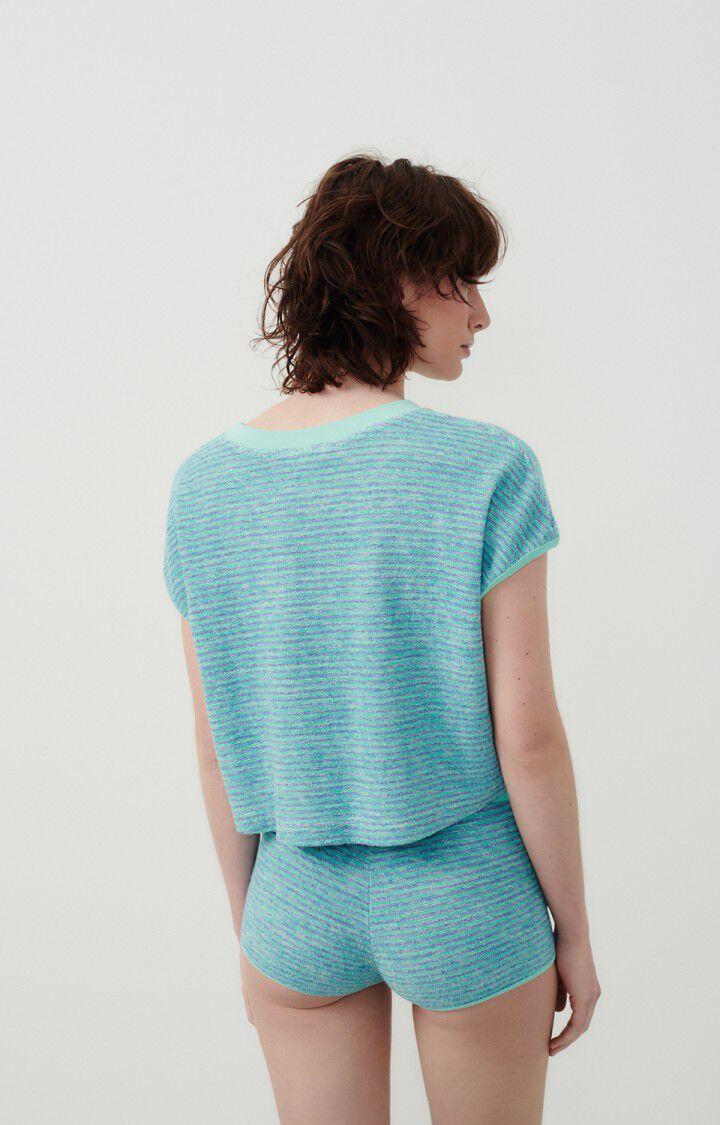 American Vintage Débardeur Femme Dapylow - BLEU CIEL RAYE RIVIERA 0 Sans Manches Bleu - E24