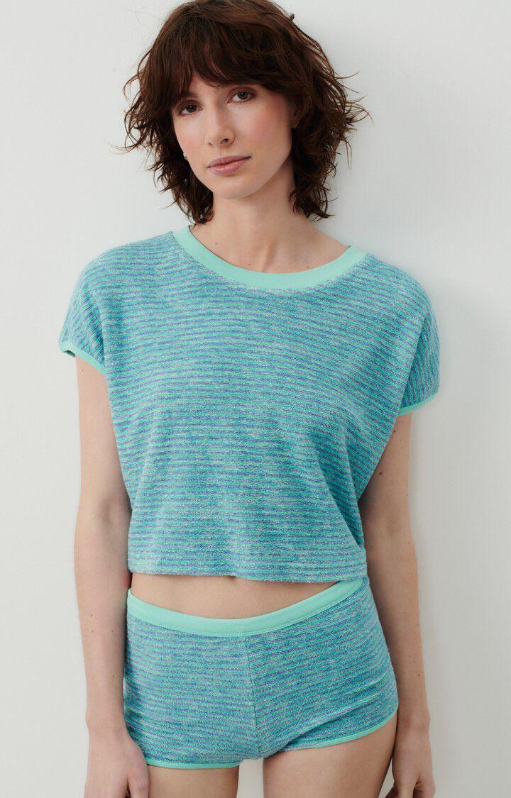 american vintage Débardeur femme Dapylow - BLEU CIEL RAYE RIVIERA 0 Sans manches Bleu - E24