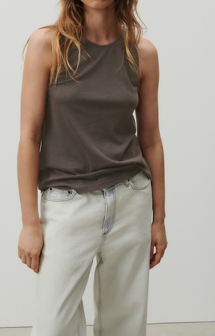 american vintage Débardeur femme Devon - ARDOISE VINTAGE 0 Sans manches Gris - H23