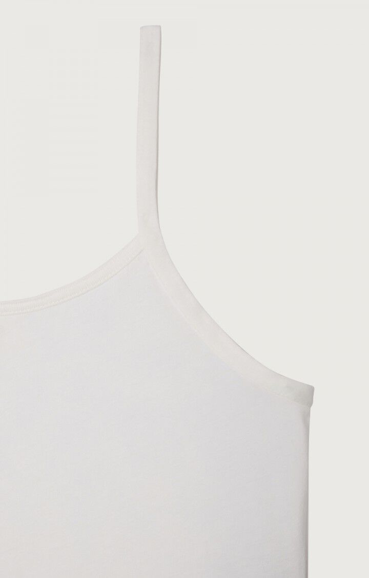 American Vintage Débardeur Femme Devon - BLANC CASSE VINTAGE Fines Bretelles Blanc - E23B