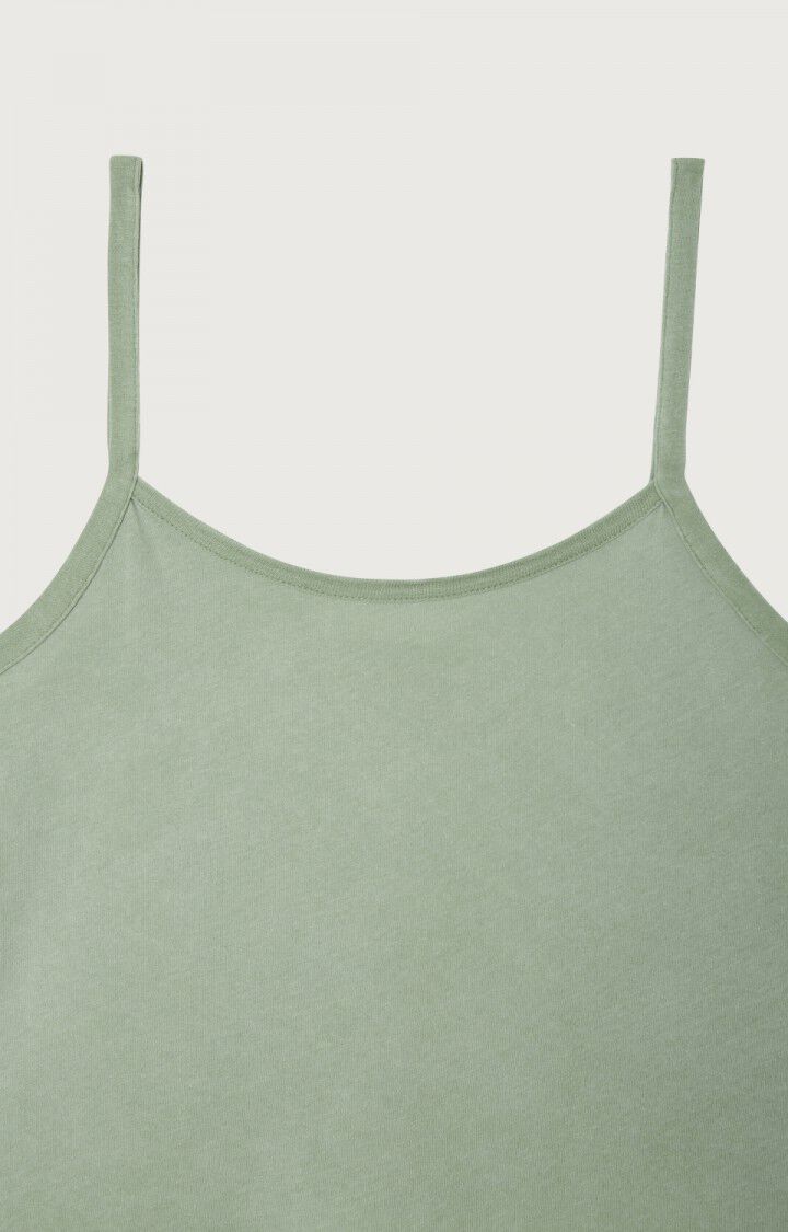 American Vintage Débardeur Femme Devon - OPALE VINTAGE Fines Bretelles Vert - E23B