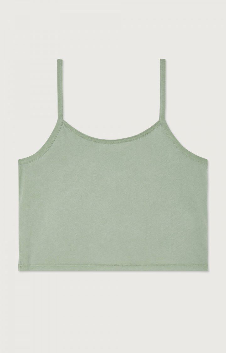 american vintage Débardeur femme Devon - OPALE VINTAGE Fines bretelles Vert - E23B