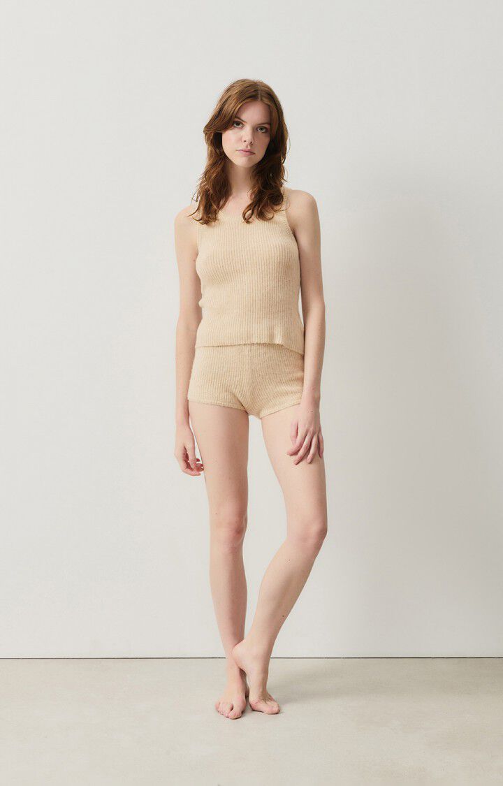American Vintage Débardeur Femme Falyday - BISCUIT CHINE 0 Sans Manches Beige - H24