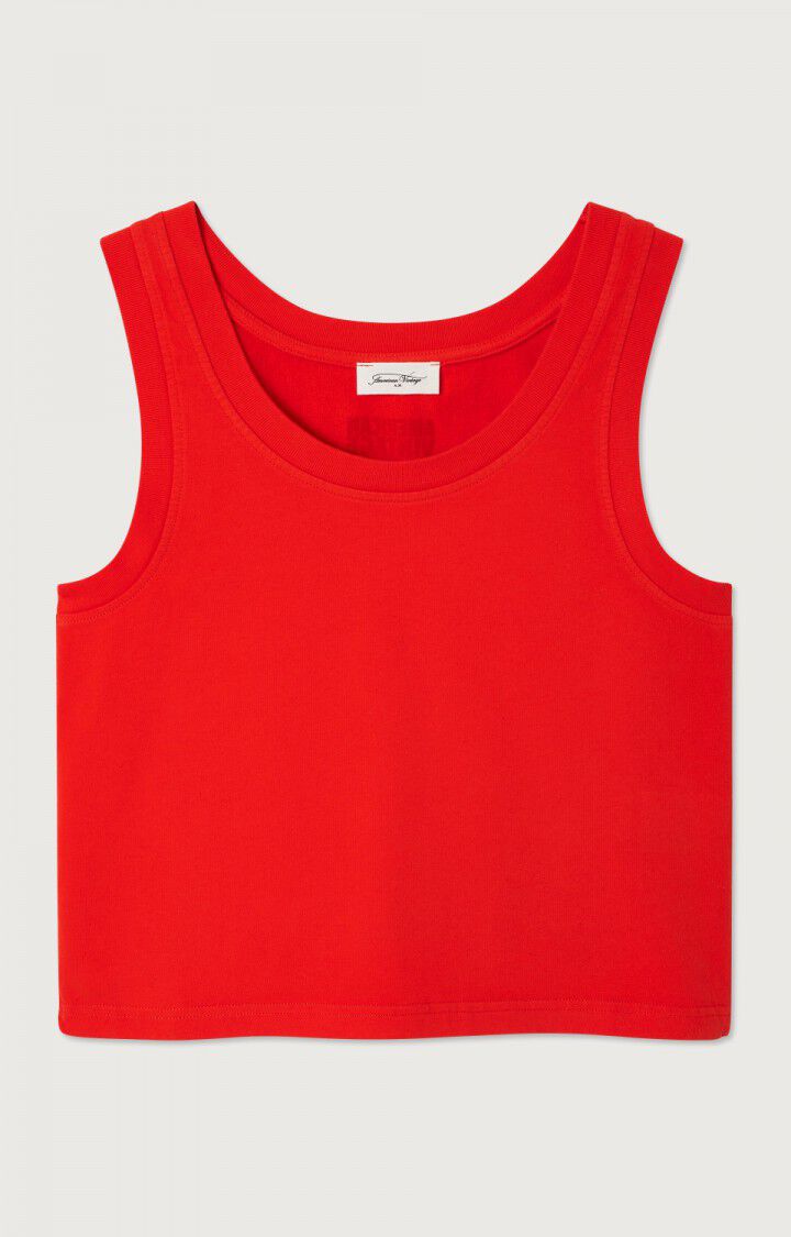 American Vintage Débardeur Femme Fazy - VOLCAN VINTAGE Sans Manches Rouge - E25