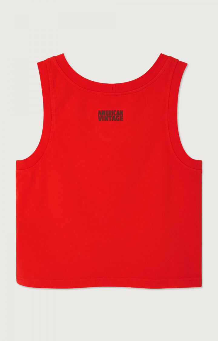 American Vintage Débardeur Femme Fazy - VOLCAN VINTAGE Sans Manches Rouge - E25