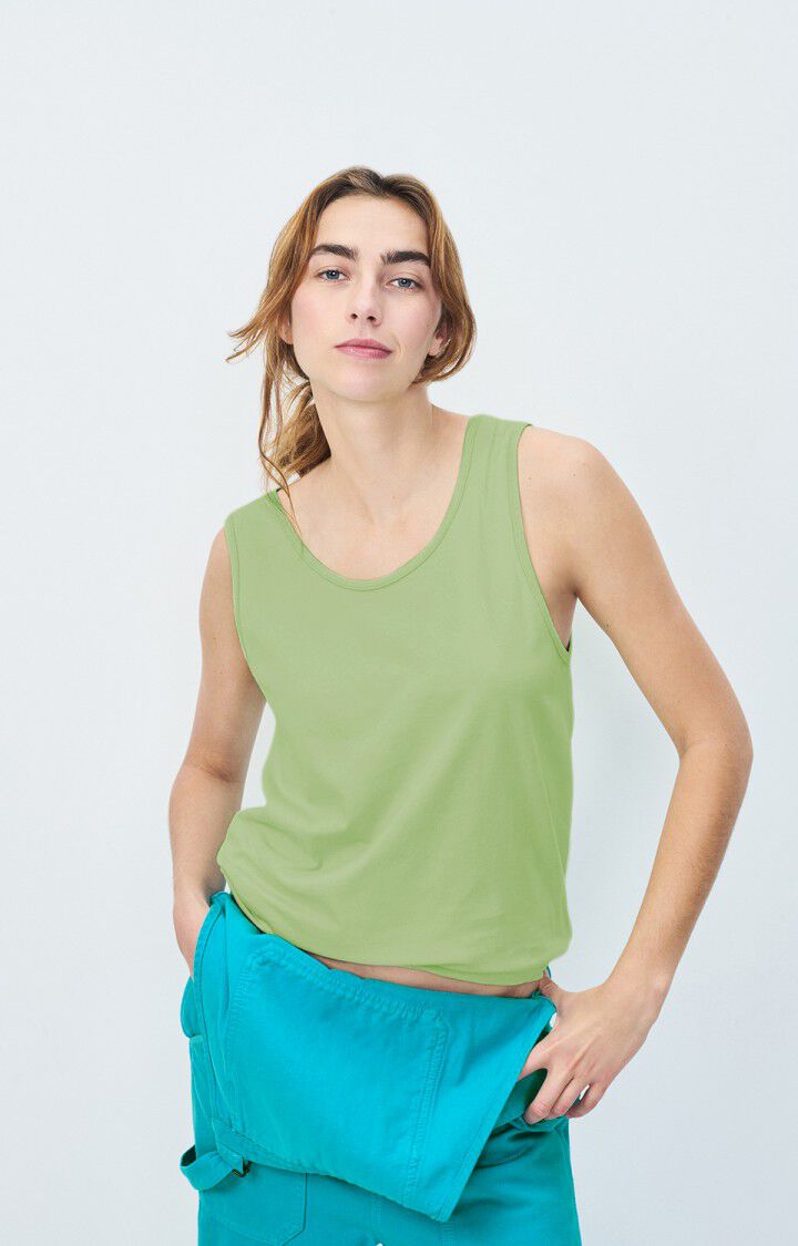 american vintage Debardeur femme Fizvalley - AMANDE VINTAGE Sans manches Vert - E22