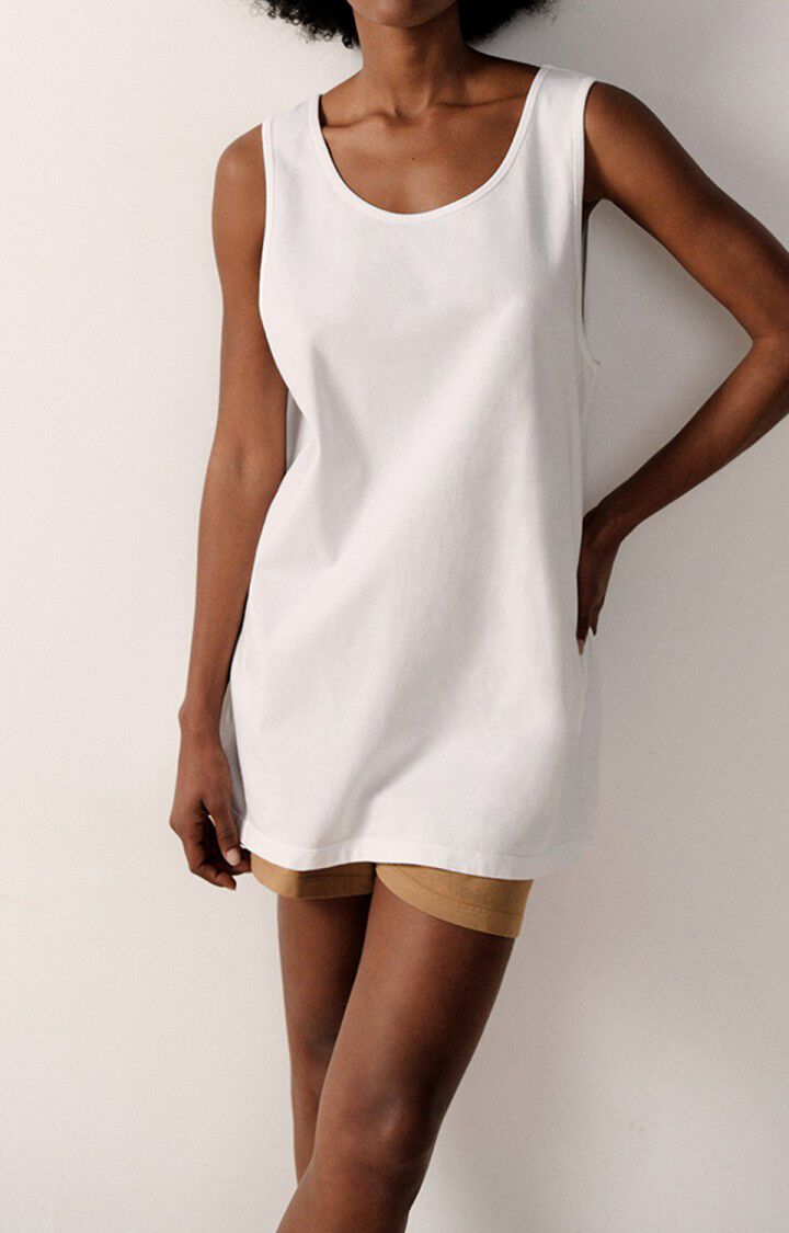 american vintage Debardeur femme Fizvalley - BLANC Sans manches Blanc - E22B