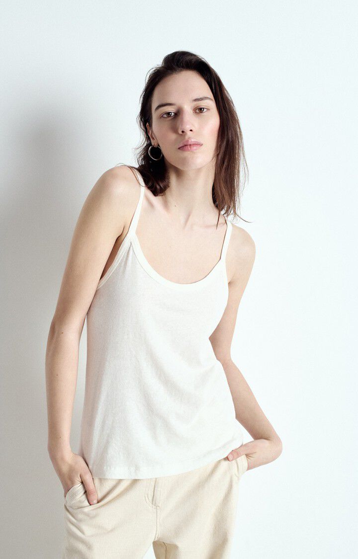 american vintage Débardeur femme Gamipy - BLANC 0 Fines bretelles Blanc - E25