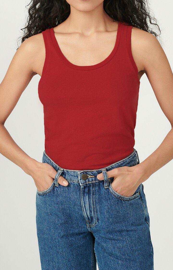 american vintage Debardeur femme Gamipy - COEUR Sans manches Rouge - H20