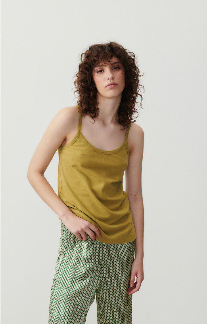 american vintage Débardeur femme Gamipy - MORDORE 0 Fines bretelles Marron - E24
