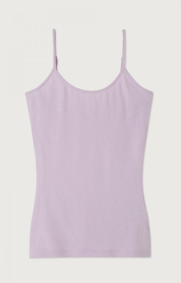 american vintage Débardeur femme Gamipy - PARME Fines bretelles Violet - E23B