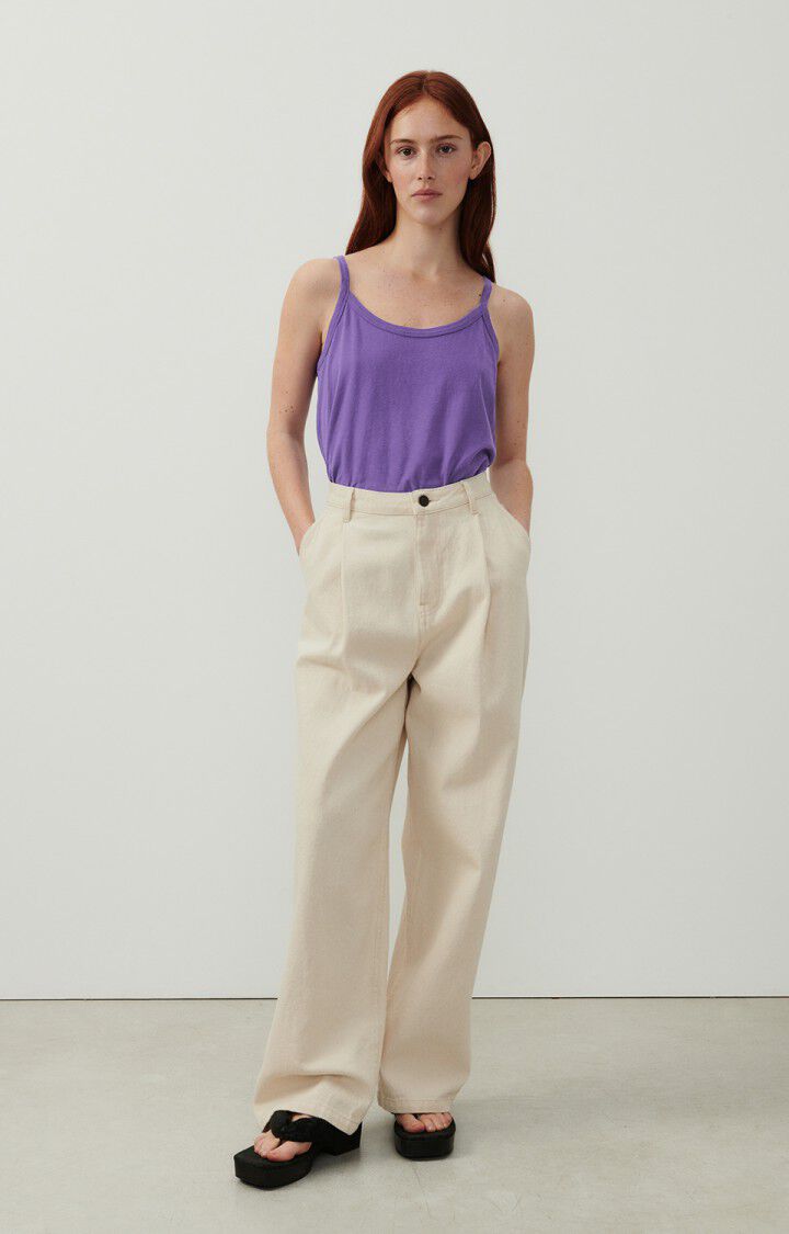 American Vintage Débardeur Femme Gamipy - VIOLET 0 Fines Bretelles Violet - E24