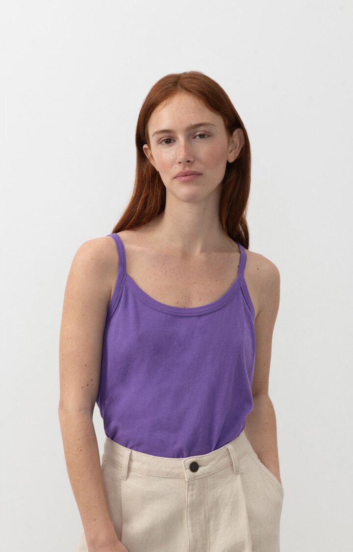 american vintage Débardeur femme Gamipy - VIOLET 0 Fines bretelles Violet - E24