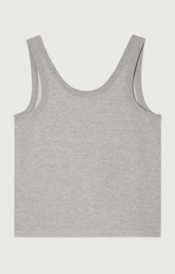 american vintage Débardeur femme Givston - GRIS CHINE Fines bretelles Gris - E23B
